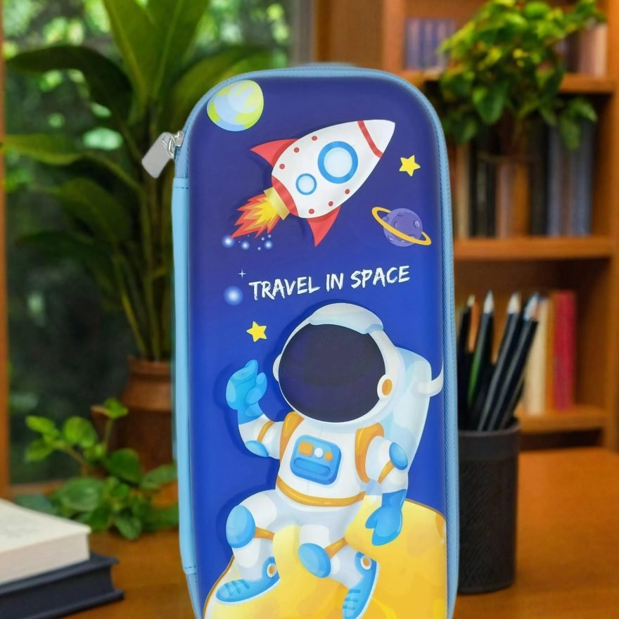 Blue Astronaut Space 3D Pencil Case